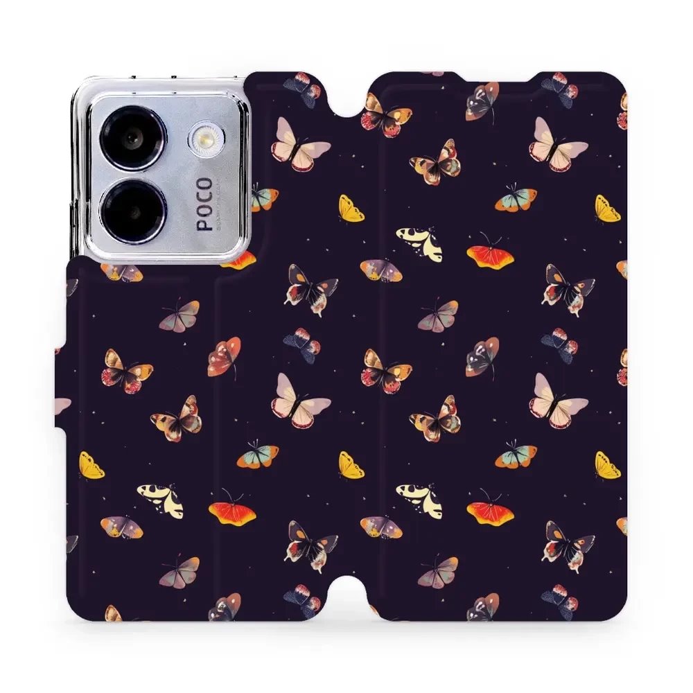 Flipové pouzdro Mobiwear - Xiaomi POCO M7 Pro 5G - VP78S Barevní motýlci