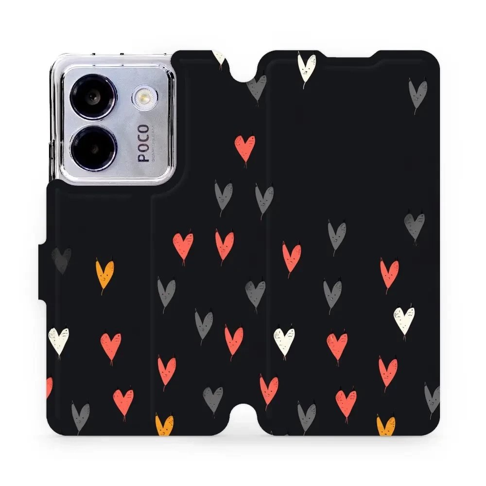 Flipové pouzdro Mobiwear - Xiaomi POCO M7 Pro 5G - VP79S Srdíčka