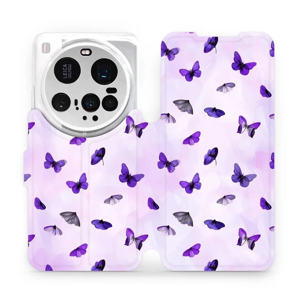 Flipové pouzdro Mobiwear - Xiaomi 15 Ultra - VP76S Fialoví motýlci