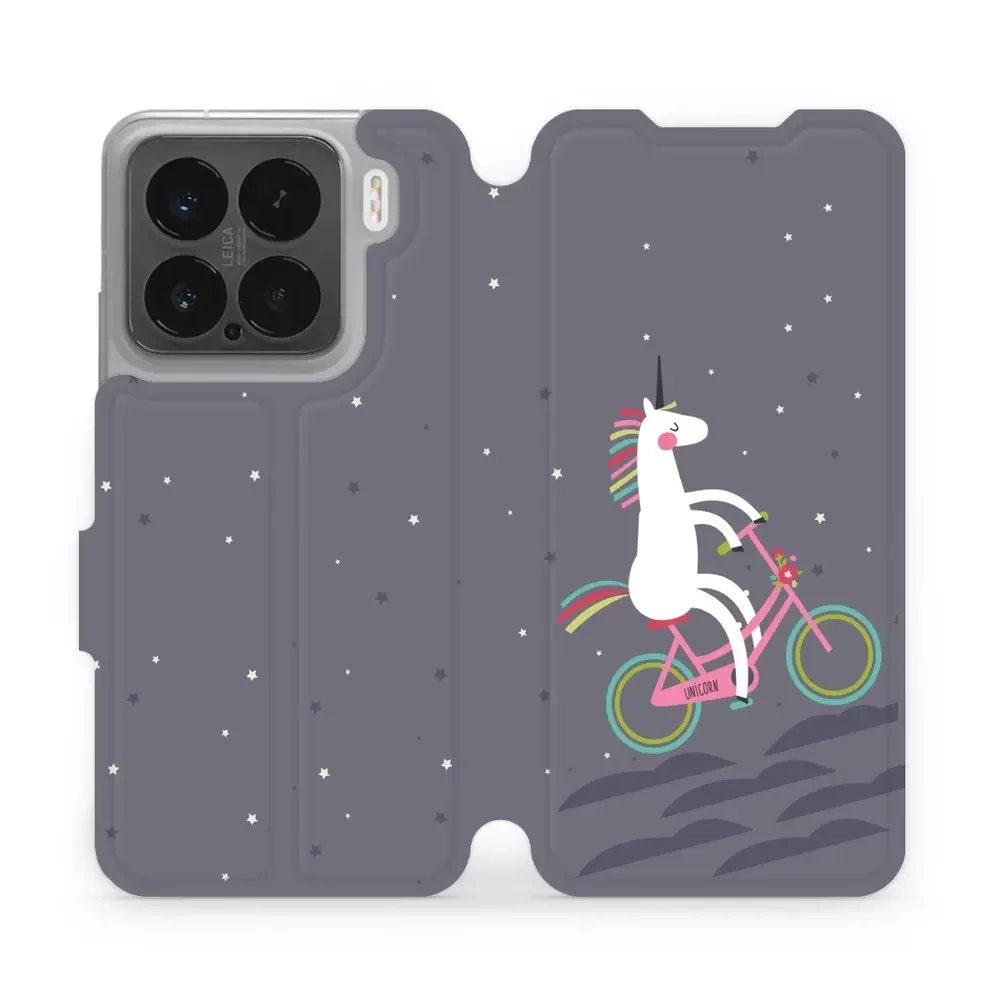 Flipové pouzdro Mobiwear - Xiaomi 15 - V024P Jednorožec na kole