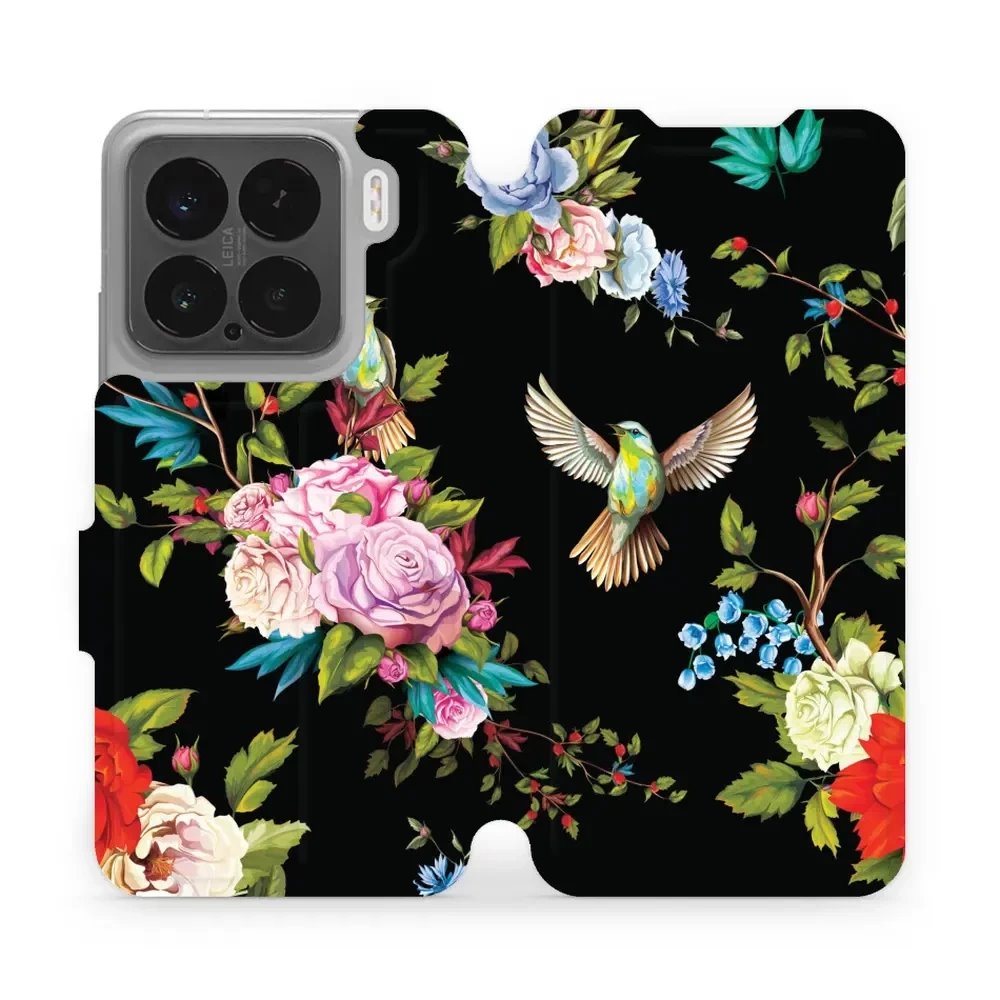 Flipové pouzdro Mobiwear - Xiaomi 15 - VD09S Ptáčci a květy