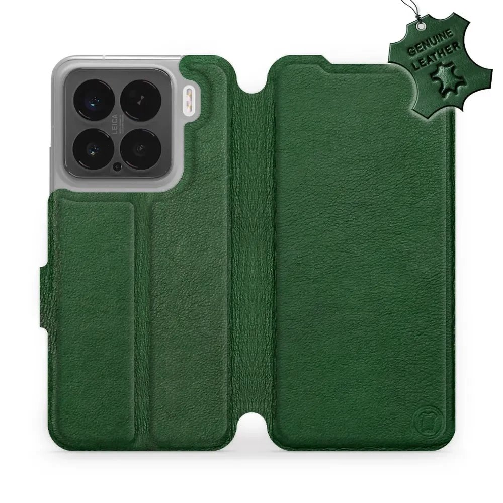 Kožené flip pouzdro Mobiwear - Xiaomi 15 - Zelené 