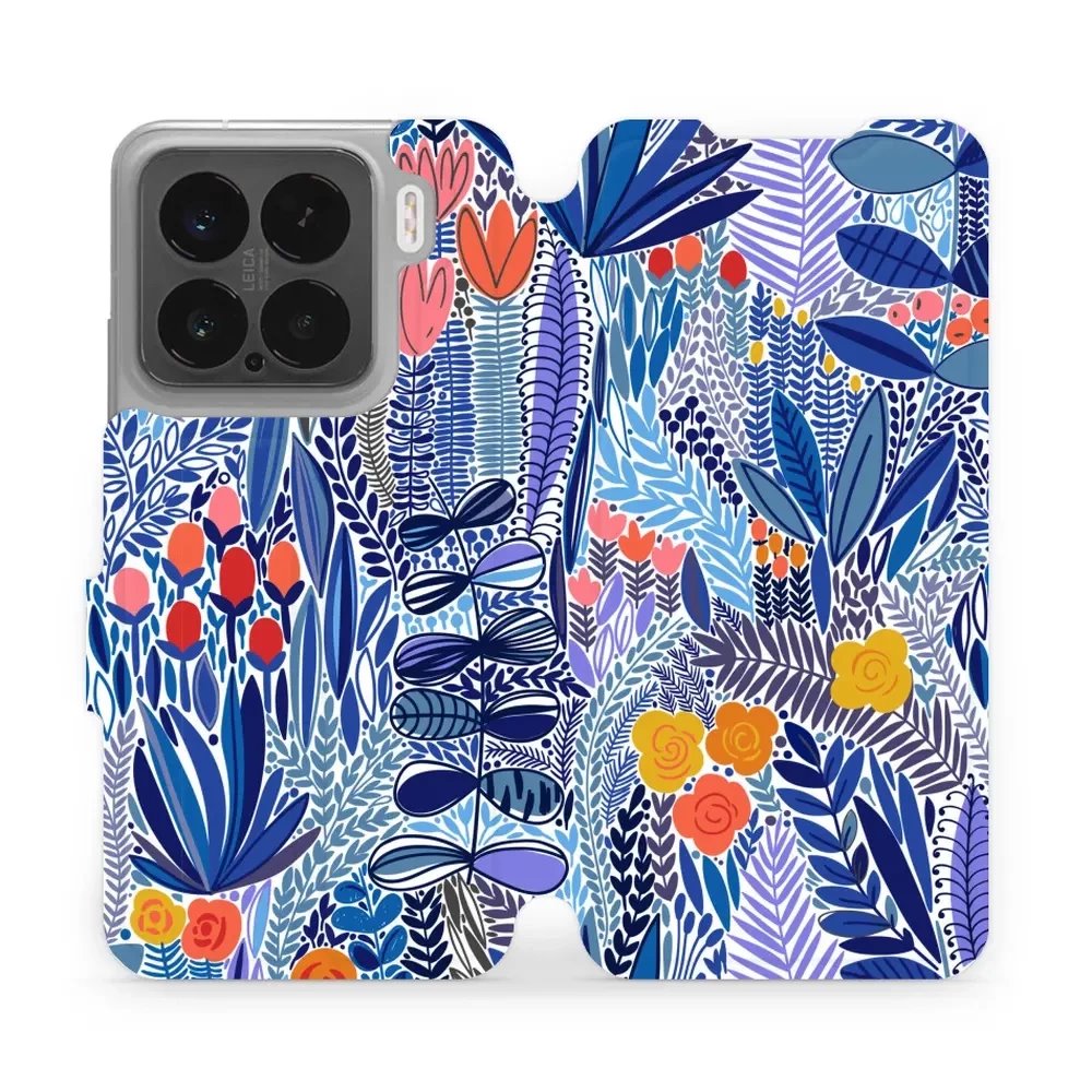 Flipové pouzdro Mobiwear - Xiaomi 15 - MP03P Modrá květena