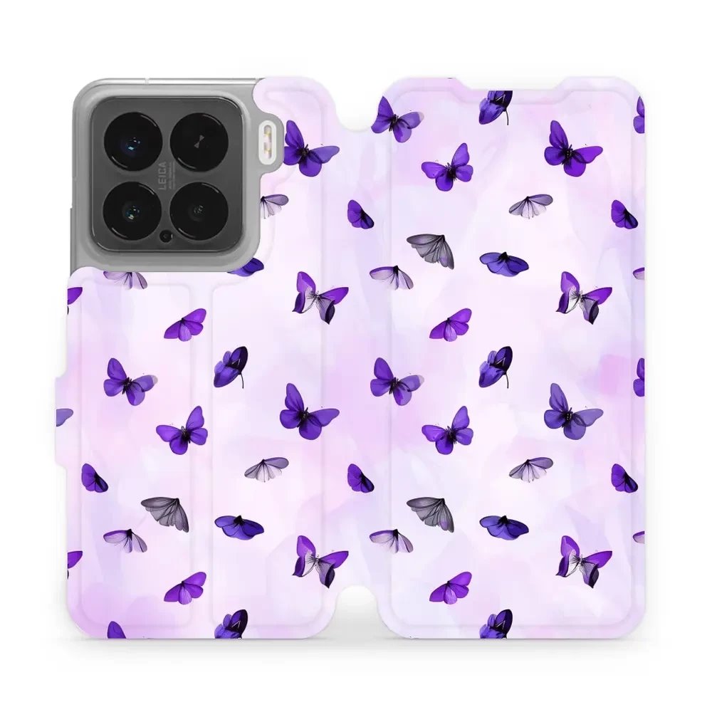 Flipové pouzdro Mobiwear - Xiaomi 15 - VP76S Fialoví motýlci