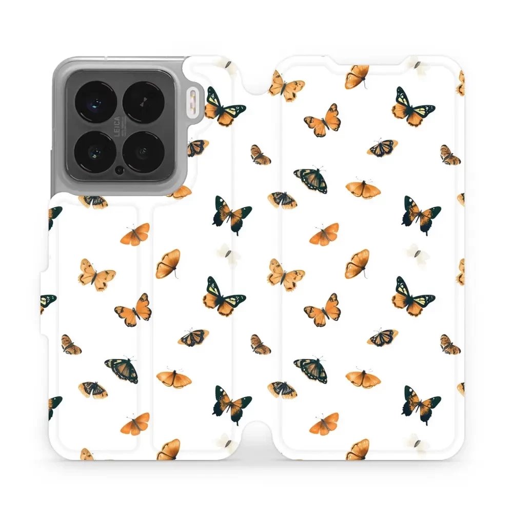 Flipové pouzdro Mobiwear - Xiaomi 15 - VP77S Oranžoví motýlci
