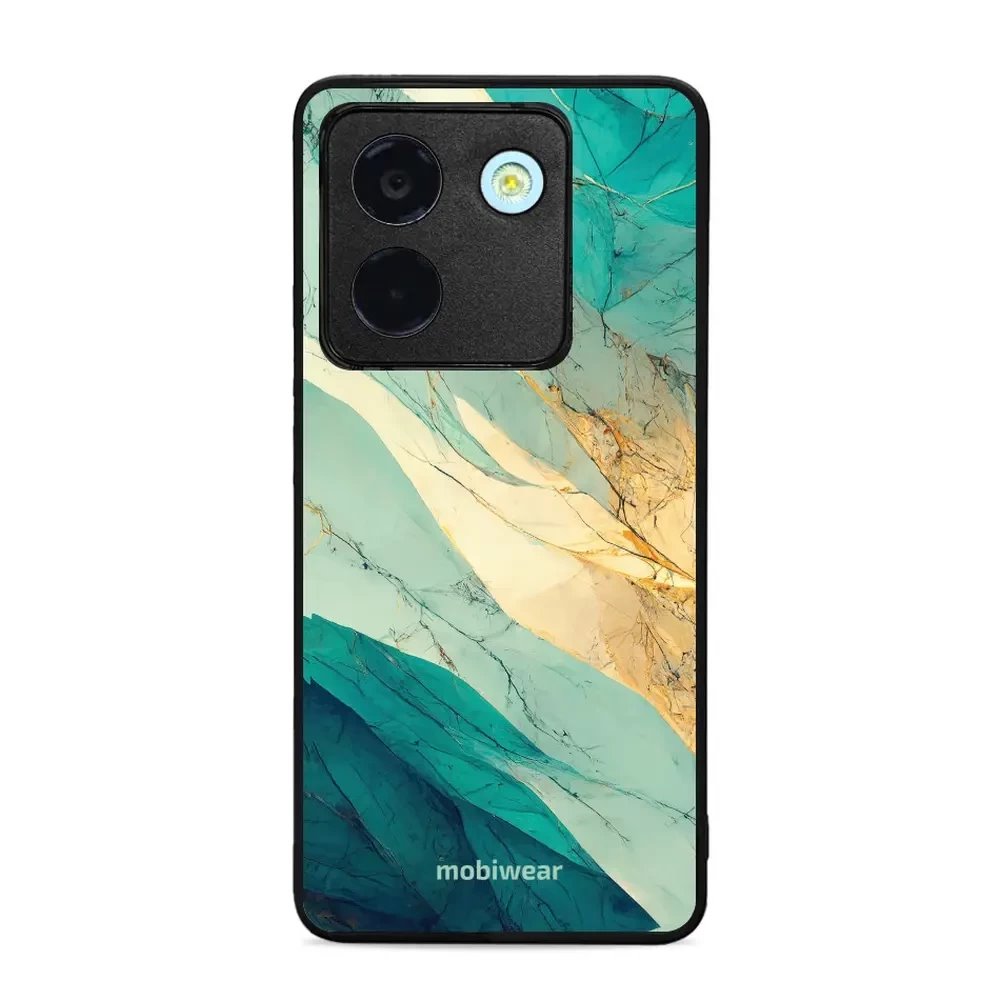 Lesklý kryt Mobiwear Glossy - Xiaomi POCO M7 Pro 5G - G024G - Zlatavý a zelenkavý mramor
