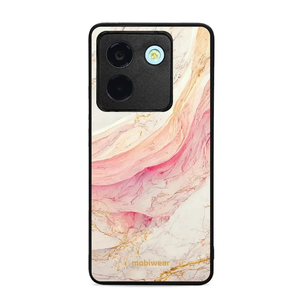 Lesklý kryt Mobiwear Glossy - Xiaomi POCO M7 Pro 5G - G027G - Růžový a zlatavý mramor