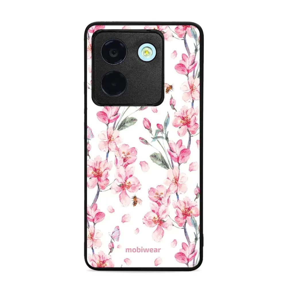 Lesklý kryt Mobiwear Glossy - Xiaomi POCO M7 Pro 5G - G033G - Růžové květy