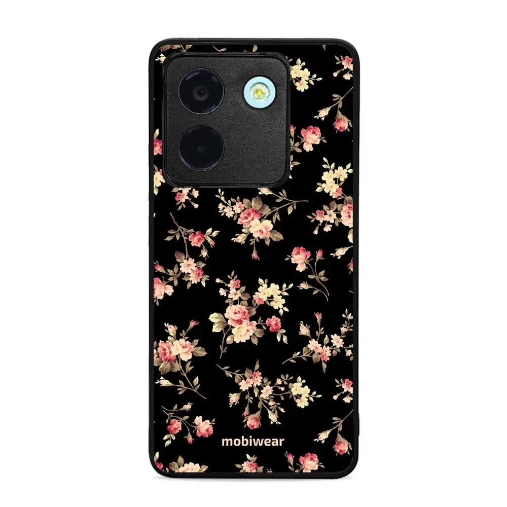 Lesklý kryt Mobiwear Glossy - Xiaomi POCO M7 Pro 5G - G039G - Květy na černé