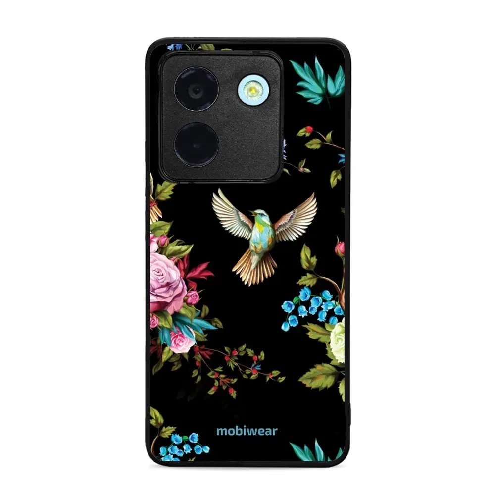 Lesklý kryt Mobiwear Glossy - Xiaomi POCO M7 Pro 5G - G041G - Ptáček a květy
