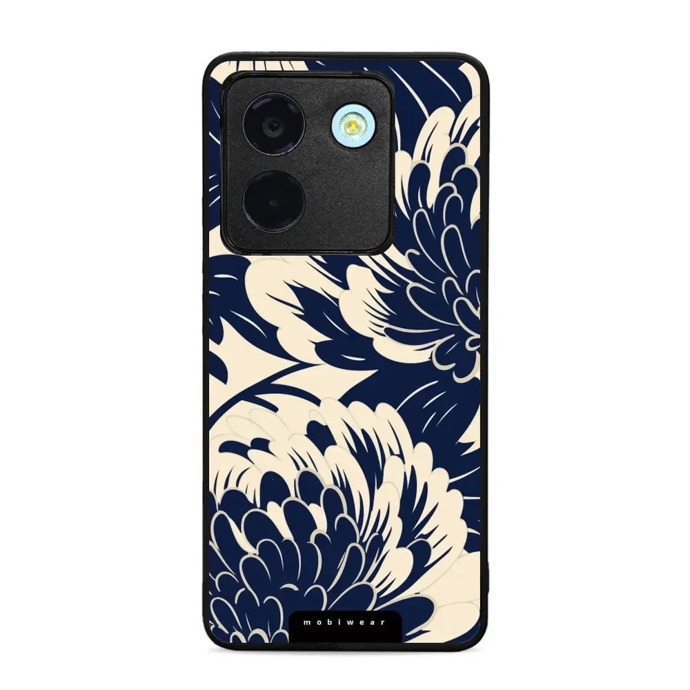 Lesklý kryt Mobiwear Glossy - Xiaomi POCO M7 Pro 5G - GA40G Modré a béžové květy
