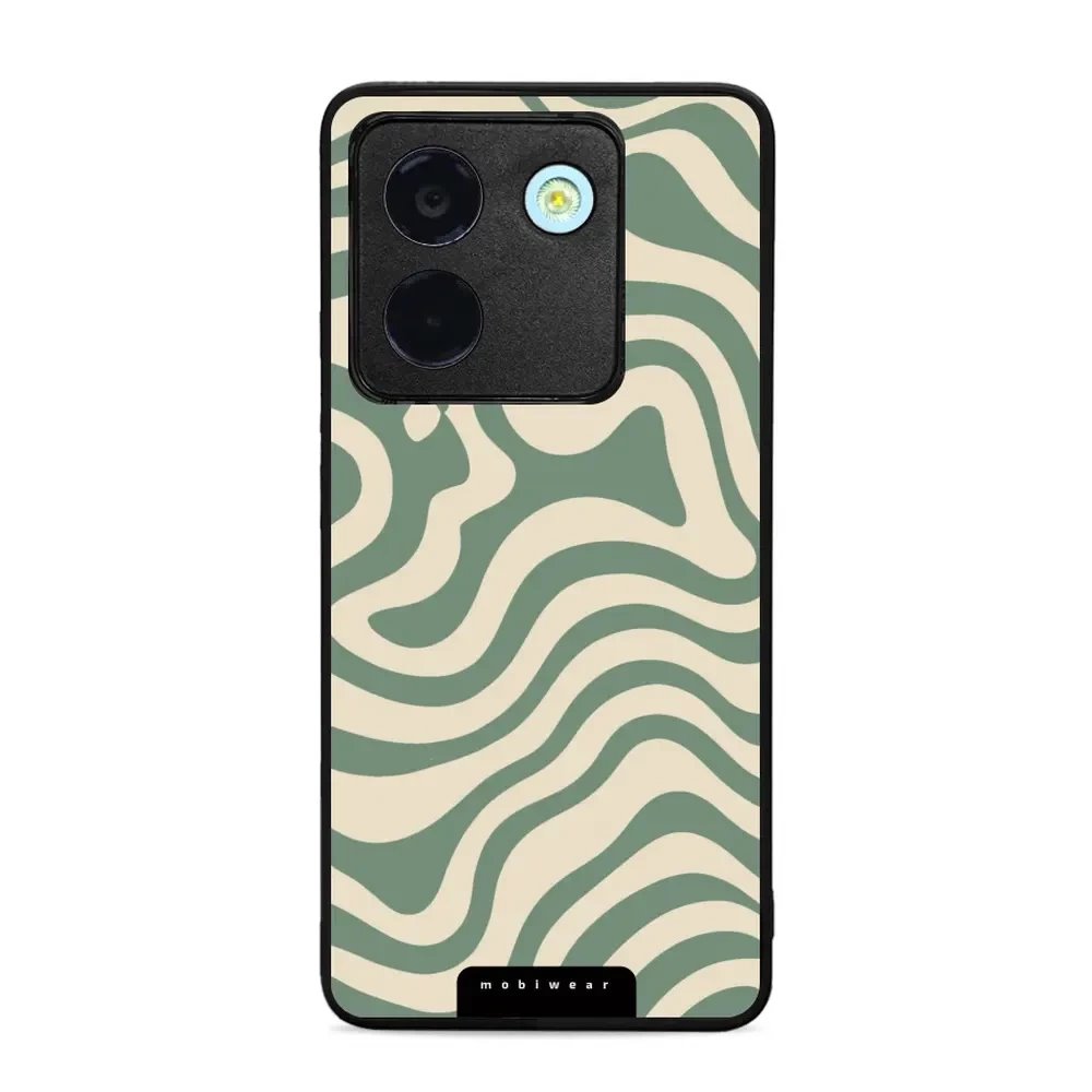 Lesklý kryt Mobiwear Glossy - Xiaomi POCO M7 Pro 5G - GA57G Zelené a béžové zkrouceniny
