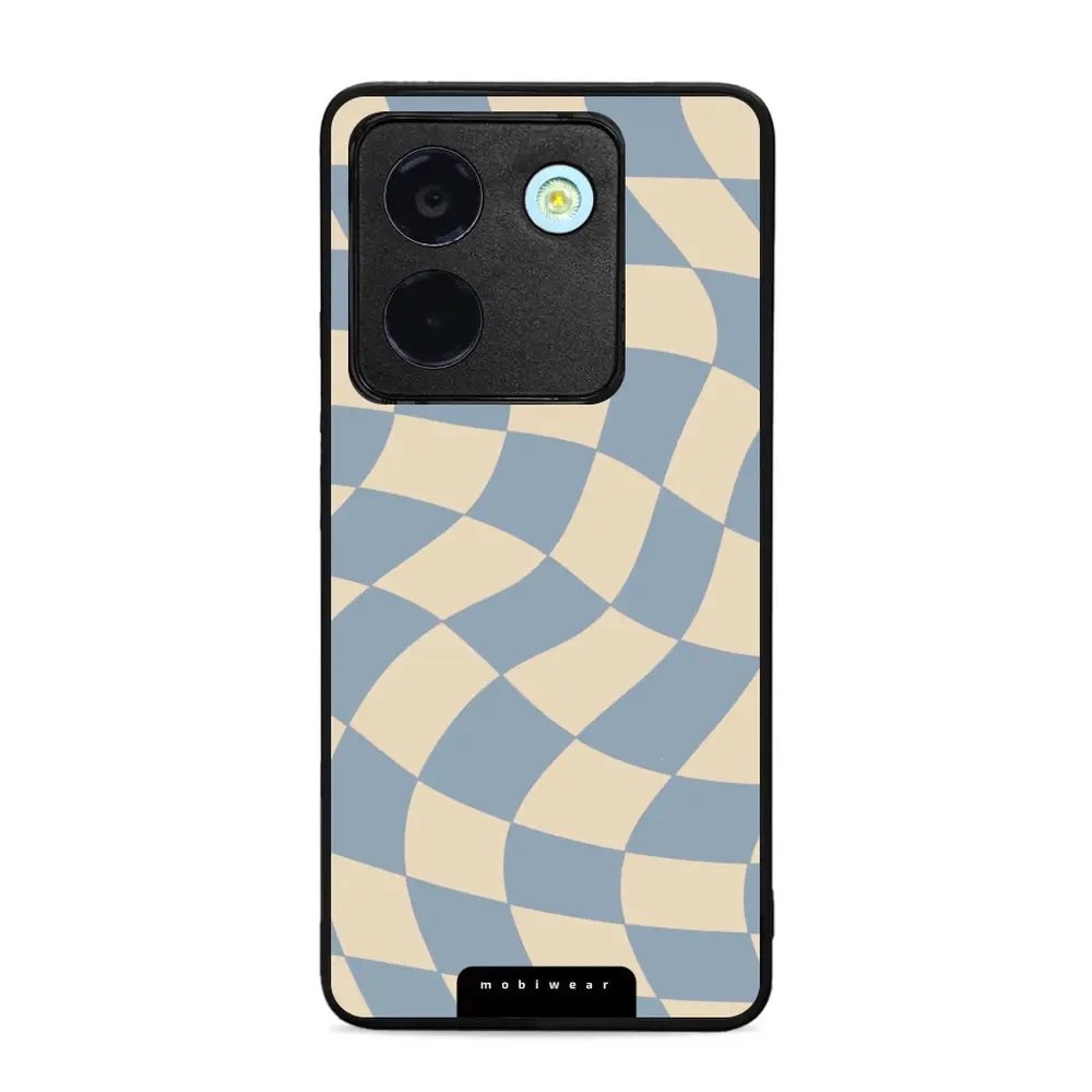 Lesklý kryt Mobiwear Glossy - Xiaomi POCO M7 Pro 5G - GA59G Modrá a béžová šachovnice