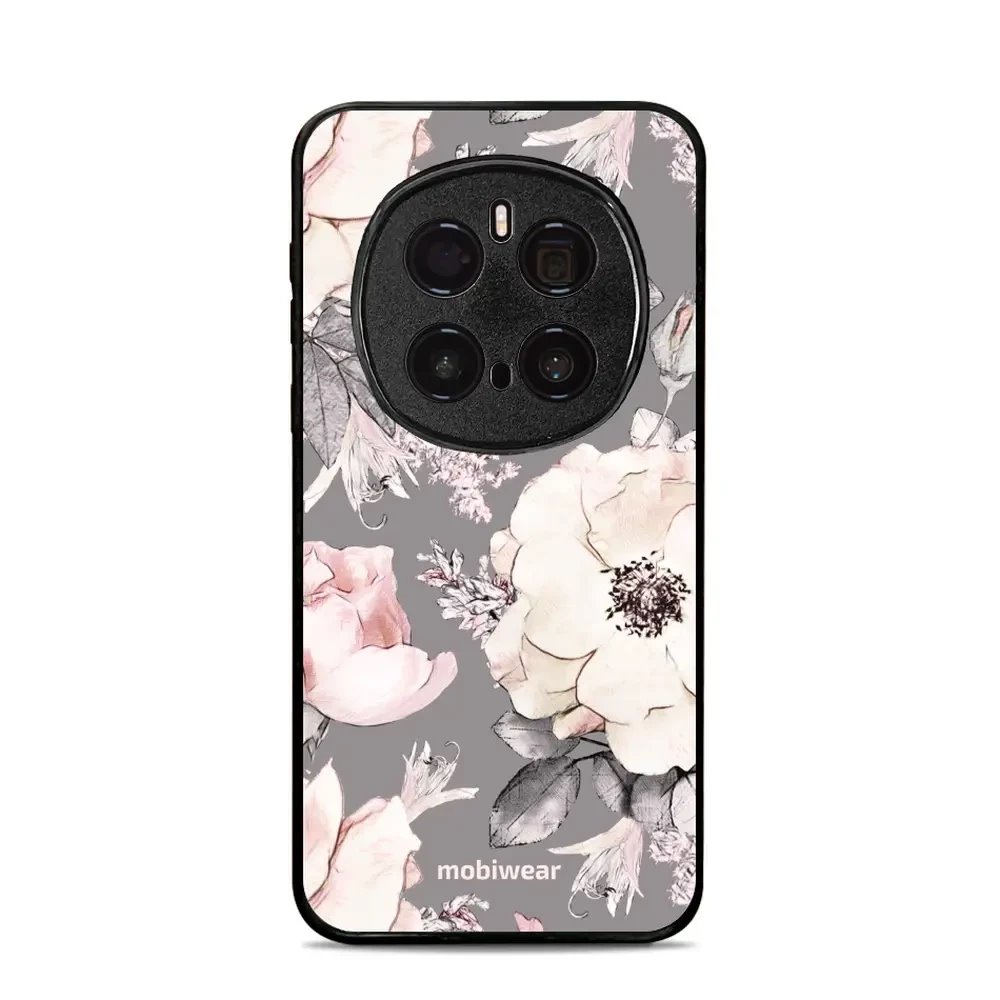 Lesklý kryt Mobiwear Glossy - Honor Magic7 Pro 5G - G034G - Květy na šedém pozadí