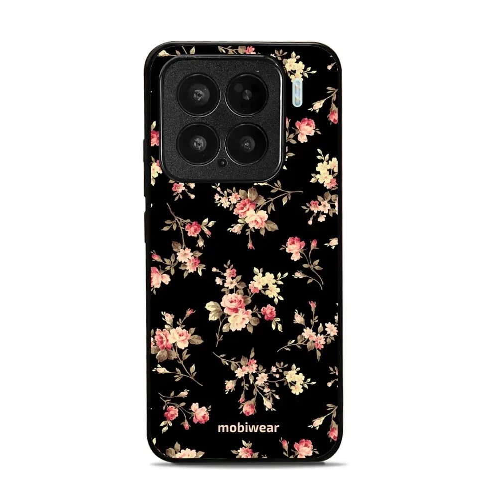 Lesklý kryt Mobiwear Glossy - Xiaomi 15 - G039G - Květy na černé
