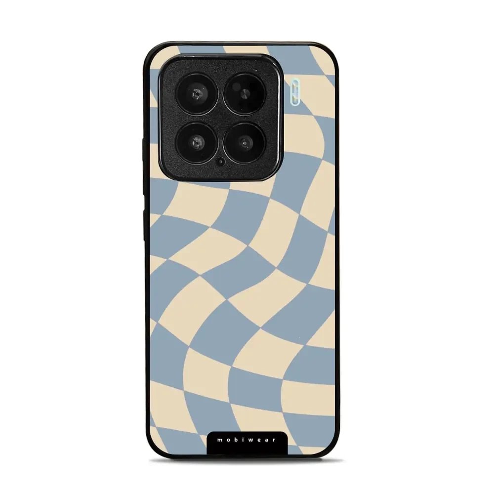 Lesklý kryt Mobiwear Glossy - Xiaomi 15 - GA59G Modrá a béžová šachovnice
