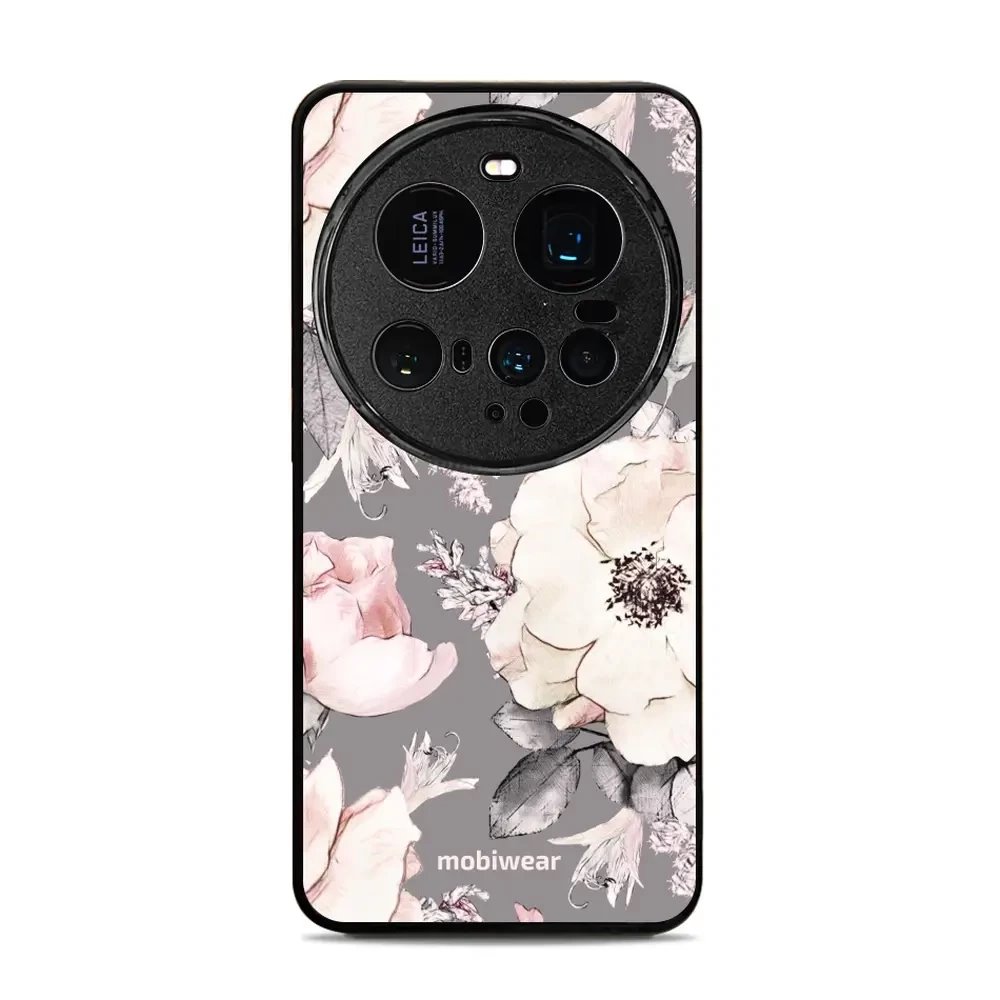 Lesklý kryt Mobiwear Glossy - Xiaomi 15 Ultra - G034G - Květy na šedém pozadí