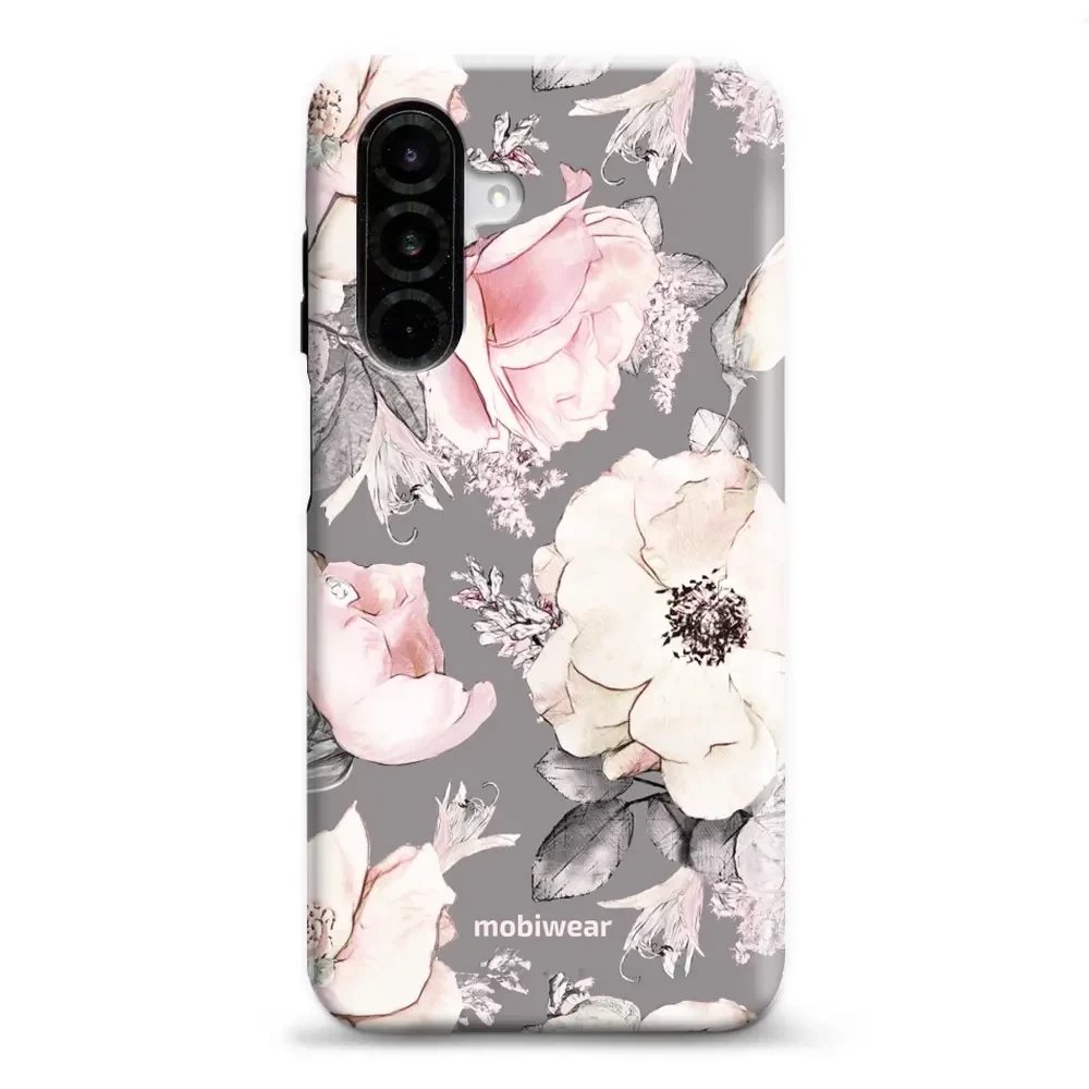 Odolný obal Mobiwear Elite Pro - Samsung Galaxy A26 5G - EX06E Květy na šedém pozadí