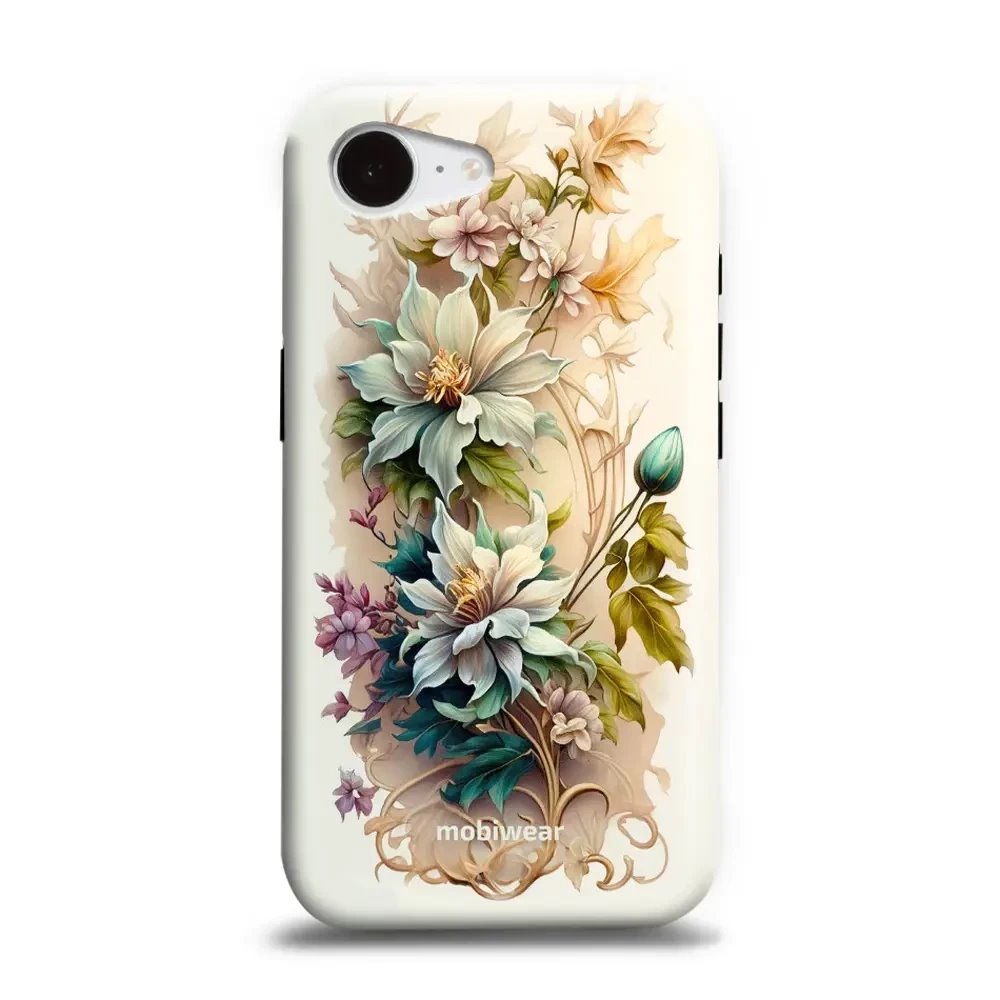 Odolný obal Mobiwear Elite Pro - Apple iPhone 16e / iPhone 17e - E014E Krémové květy