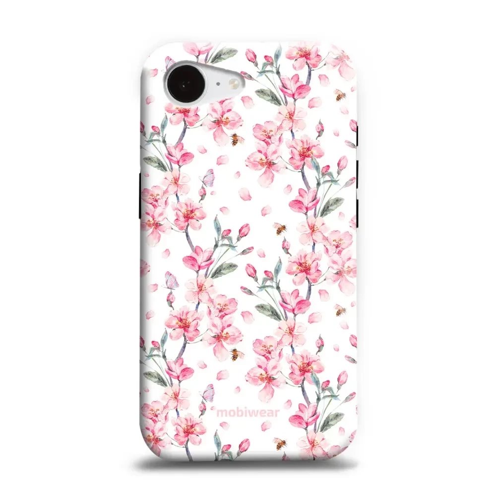 Odolný obal Mobiwear Elite Pro - Apple iPhone 16e / iPhone 17e - E124E Růžové květy
