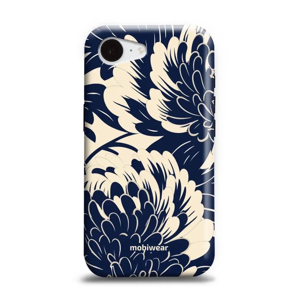 Odolný obal Mobiwear Elite Pro - Apple iPhone 16e / iPhone 17e - EA40E Modré a béžové květy