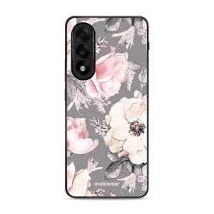 Lesklý kryt Mobiwear Glossy - OnePlus Nord 5 - G034G - Květy na šedém pozadí