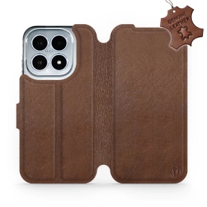 Kožené flip pouzdro Mobiwear - Xiaomi 17 - Hnědé