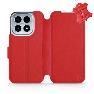 Kožené flip pouzdro Mobiwear - Xiaomi 17 - Červené