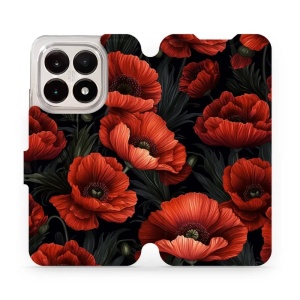 Flipové pouzdro Mobiwear - Xiaomi 15T - VP45S Temné červené květy