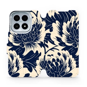 Flipové pouzdro Mobiwear - Xiaomi 17 - VA40S Modré a béžové květy