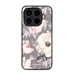 Lesklý kryt Mobiwear Glossy - Xiaomi 15T Pro - G034G - Květy na šedém pozadí