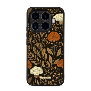 Lesklý kryt Mobiwear Glossy - Xiaomi 15T Pro - V174S Béžová a oranžová kvítka