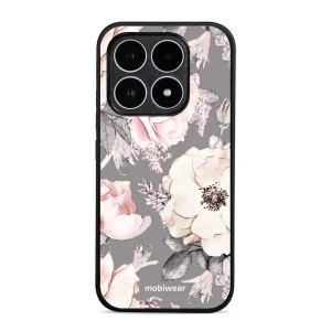 Lesklý kryt Mobiwear Glossy - Xiaomi 17 - G034G - Květy na šedém pozadí