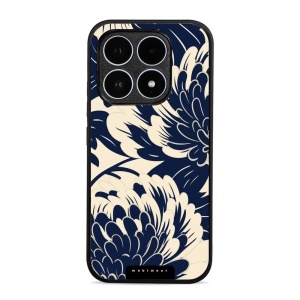 Lesklý kryt Mobiwear Glossy - Xiaomi 17 - GA40G Modré a béžové květy