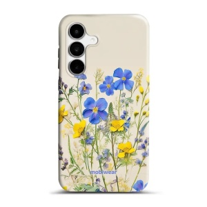 Odolný obal Mobiwear Elite Pro - Samsung Galaxy S25 FE - EP41E Modré a žluté kvítky