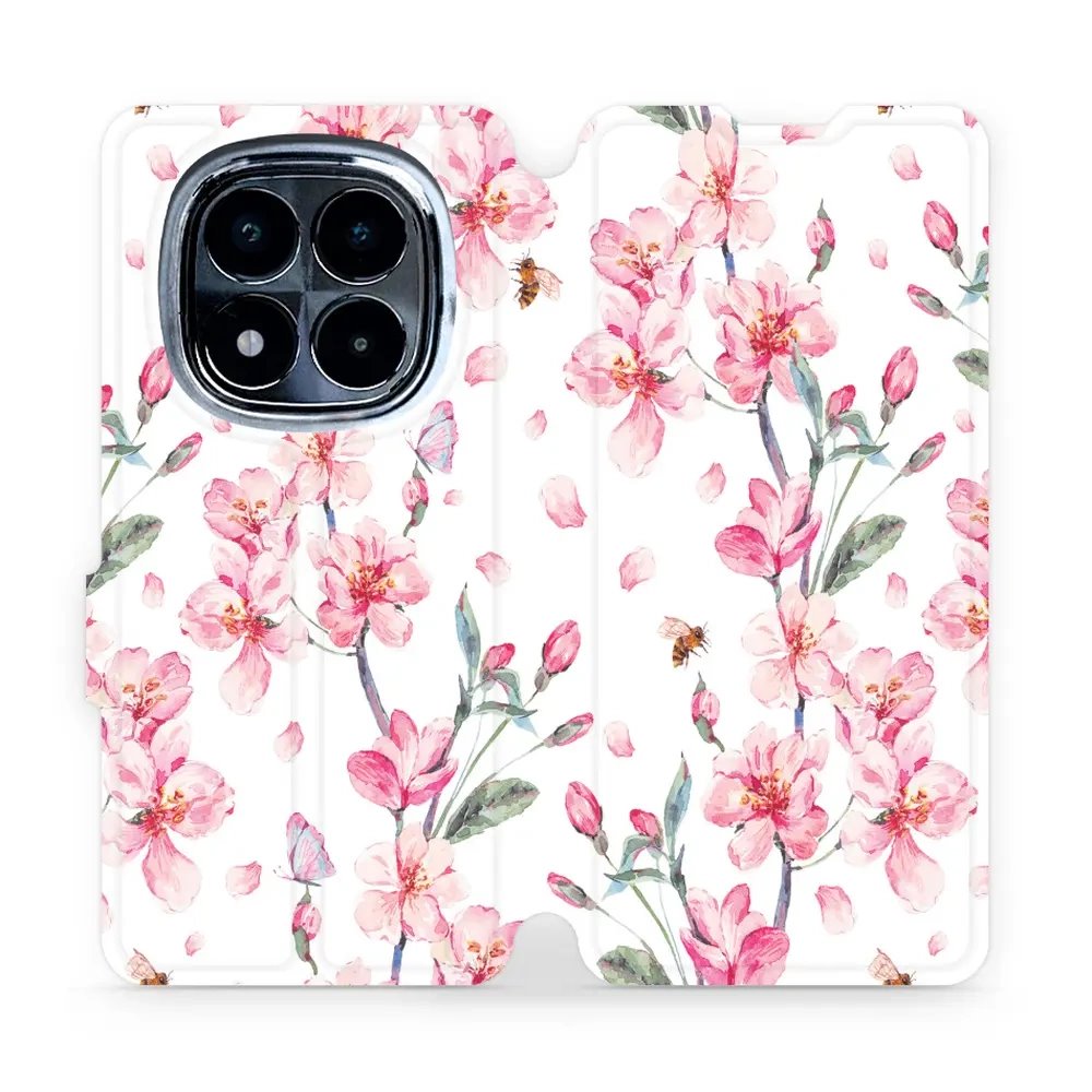 Flipové pouzdro Mobiwear - Xiaomi Redmi Note 14 Pro 4G - M124S Růžové květy