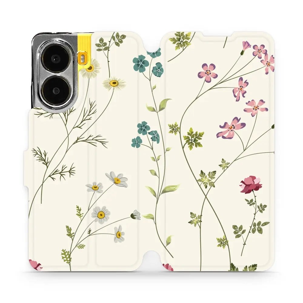 Flipové pouzdro Mobiwear - Xiaomi Poco X7 Pro - MD03S Tenké rostlinky s květy