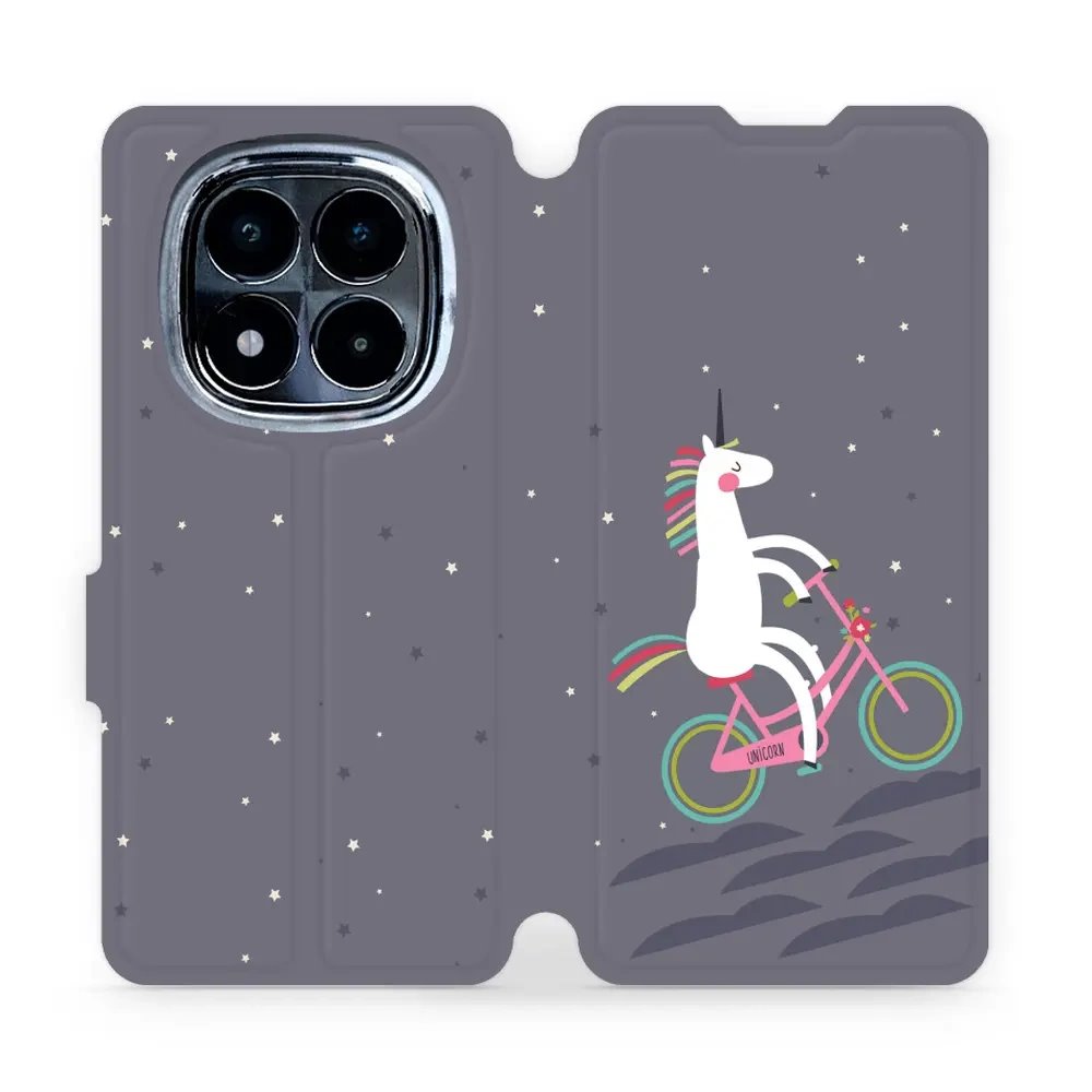 Flipové pouzdro Mobiwear - Xiaomi Redmi Note 14 Pro 4G - V024P Jednorožec na kole