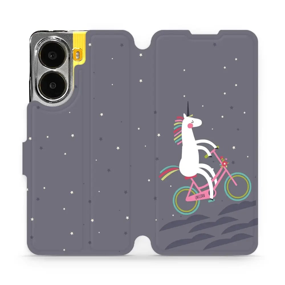 Flipové pouzdro Mobiwear - Xiaomi Poco X7 Pro - V024P Jednorožec na kole