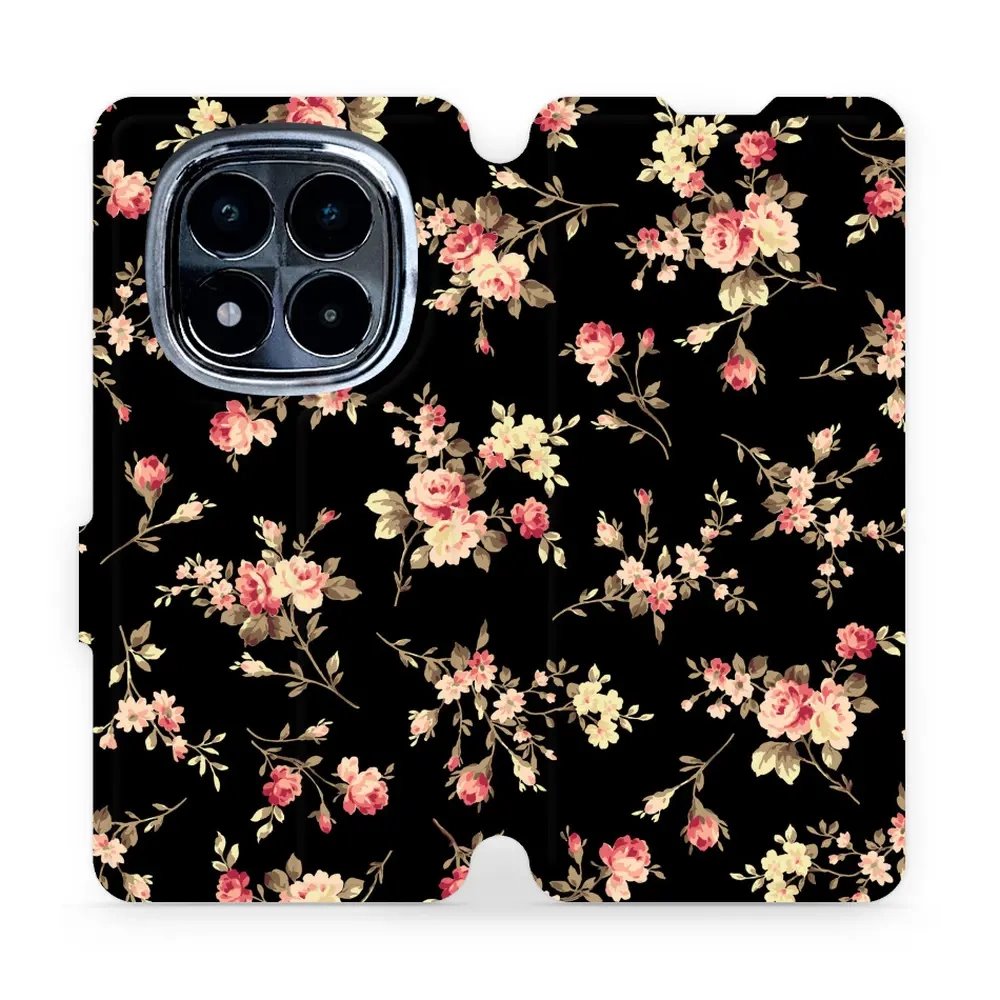 Flipové pouzdro Mobiwear - Xiaomi Redmi Note 14 Pro 4G - VD02S Květy na černé