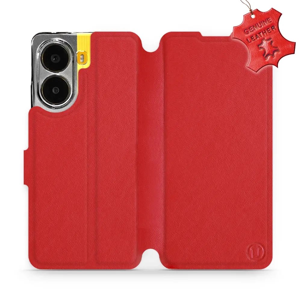 Kožené flip pouzdro Mobiwear - Xiaomi Poco X7 Pro - Červené