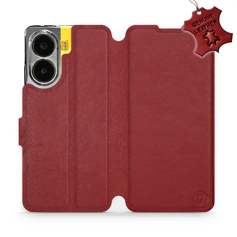 Kožené flip pouzdro Mobiwear - Xiaomi Poco X7 Pro - Tmavě červené