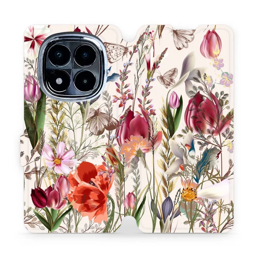 Flipové pouzdro Mobiwear - Xiaomi Poco X7 - MP01S Rozkvetlá louka - VÝPRODEJ
