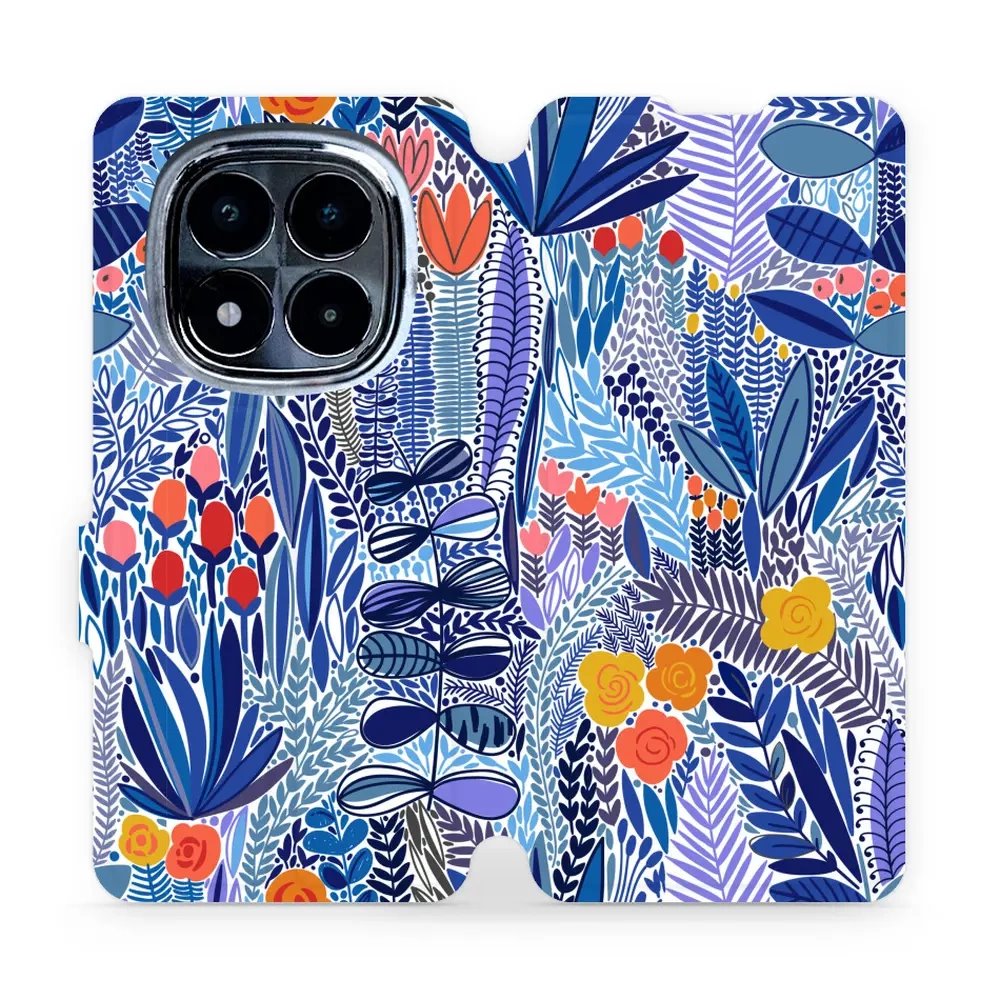 Flipové pouzdro Mobiwear - Xiaomi Redmi Note 14 Pro 4G - MP03P Modrá květena