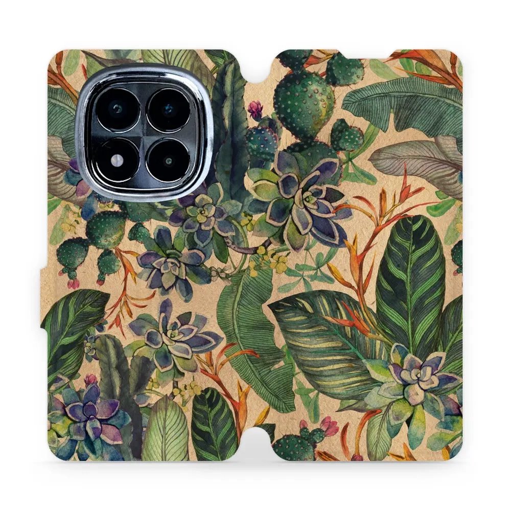 Flipové pouzdro Mobiwear - Xiaomi Redmi Note 14 Pro 4G - VP05S Sukulenty