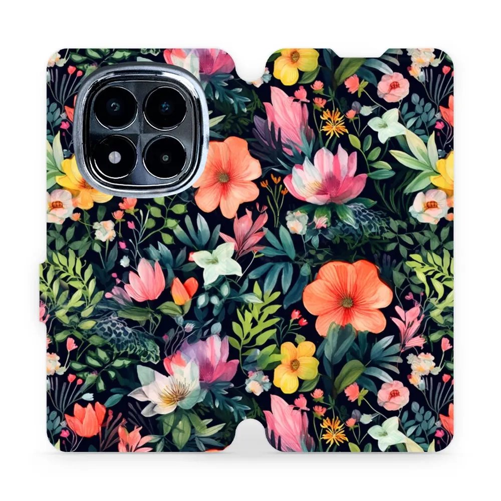 Flipové pouzdro Mobiwear - Xiaomi Redmi Note 14 Pro 4G - VP48S Pestré kvítky