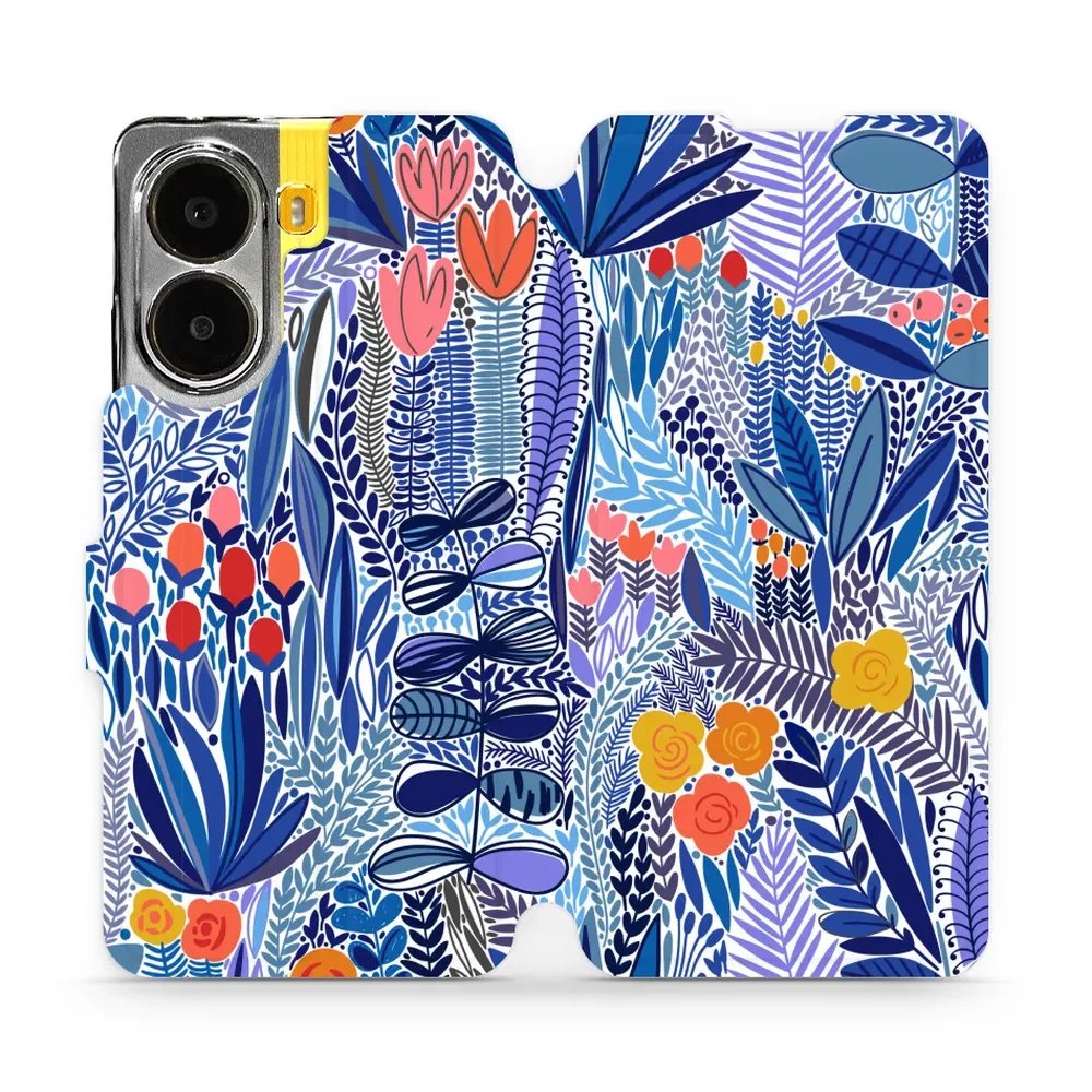 Flipové pouzdro Mobiwear - Xiaomi Poco X7 Pro - MP03P Modrá květena