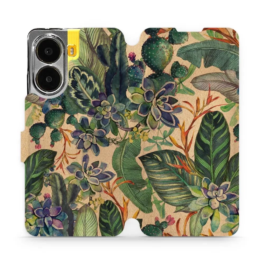 Flipové pouzdro Mobiwear - Xiaomi Poco X7 Pro - VP05S Sukulenty