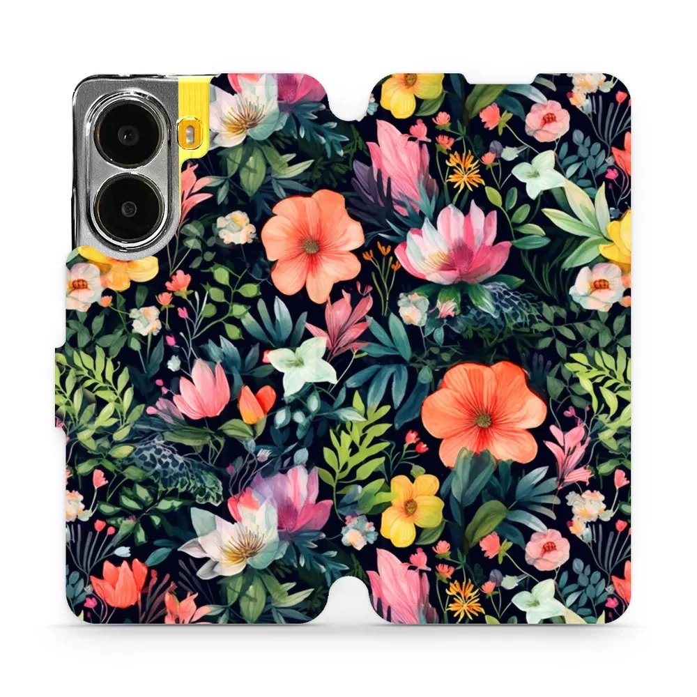 Flipové pouzdro Mobiwear - Xiaomi Poco X7 Pro - VP48S Pestré kvítky