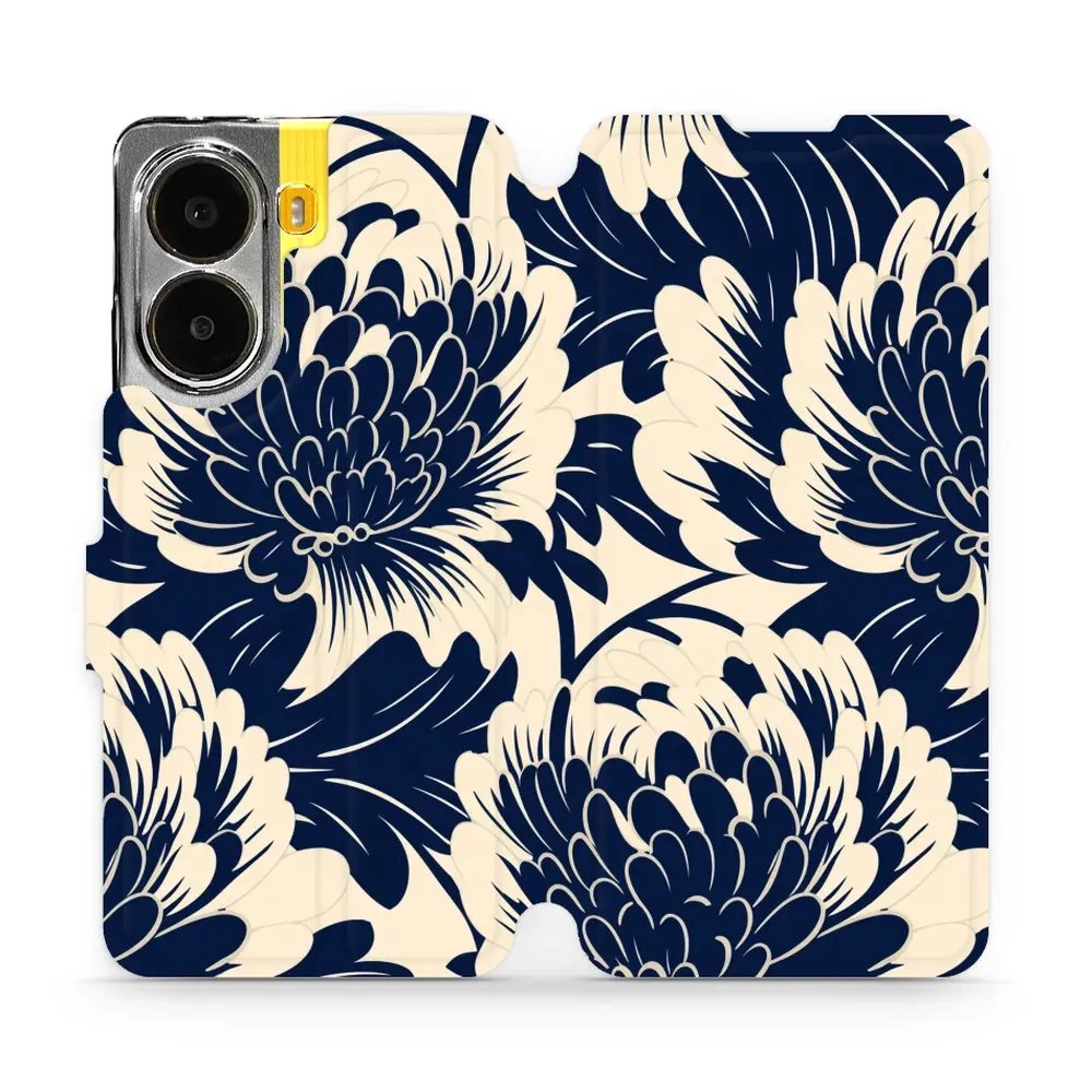 Flipové pouzdro Mobiwear - Xiaomi Poco X7 Pro - VA40S Modré a béžové květy